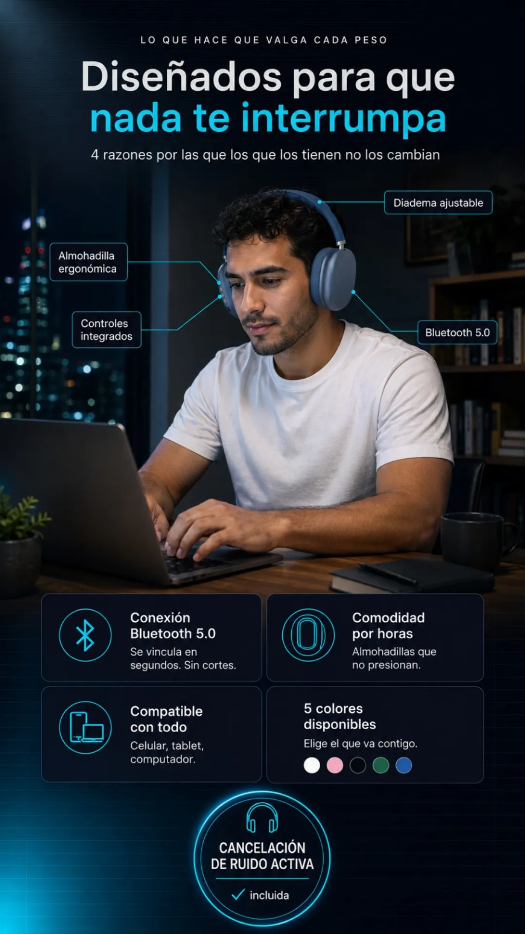 Beneficios de los audífonos diadema inalámbricos