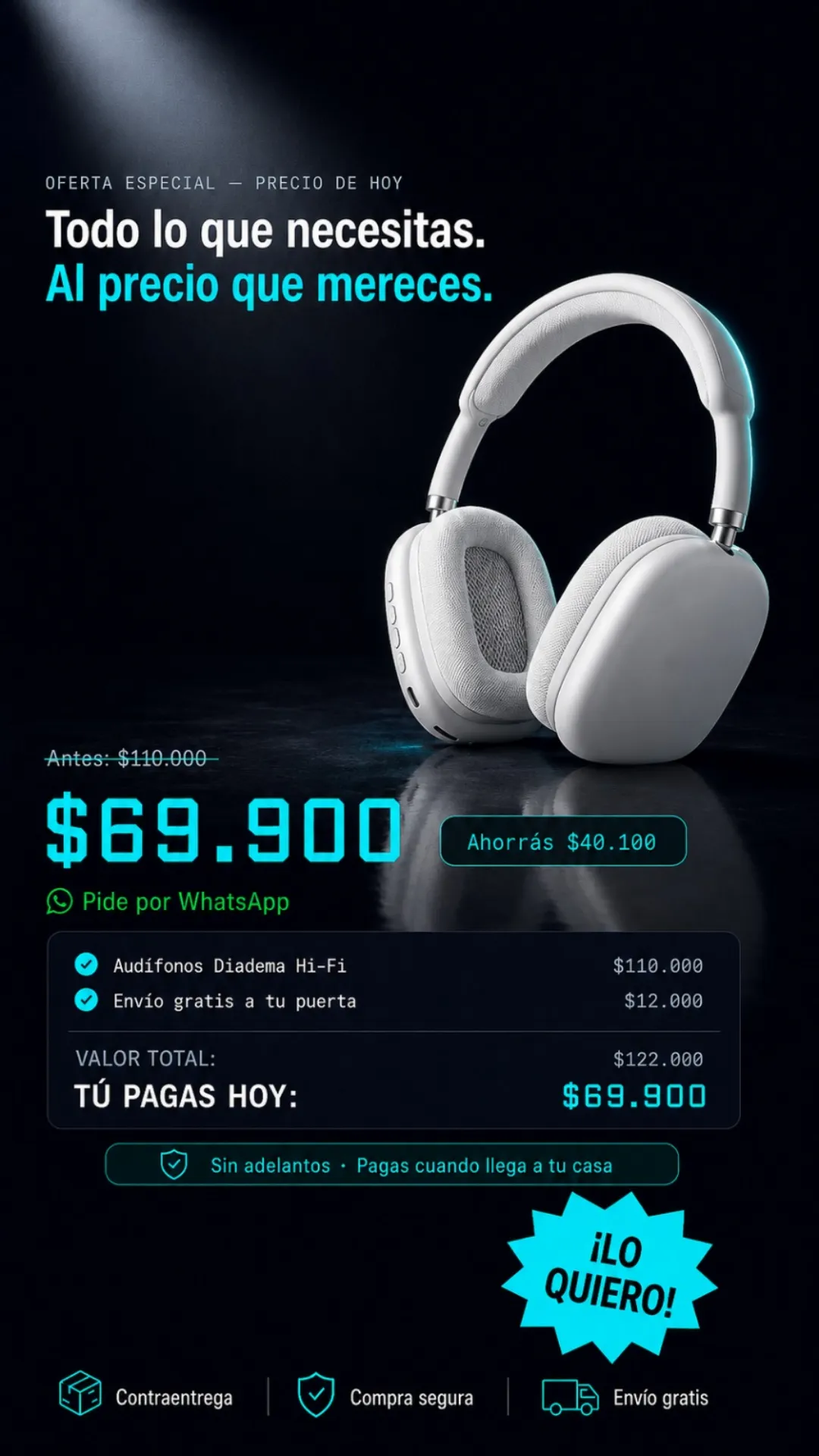 Oferta especial audífonos diadema al precio de hoy