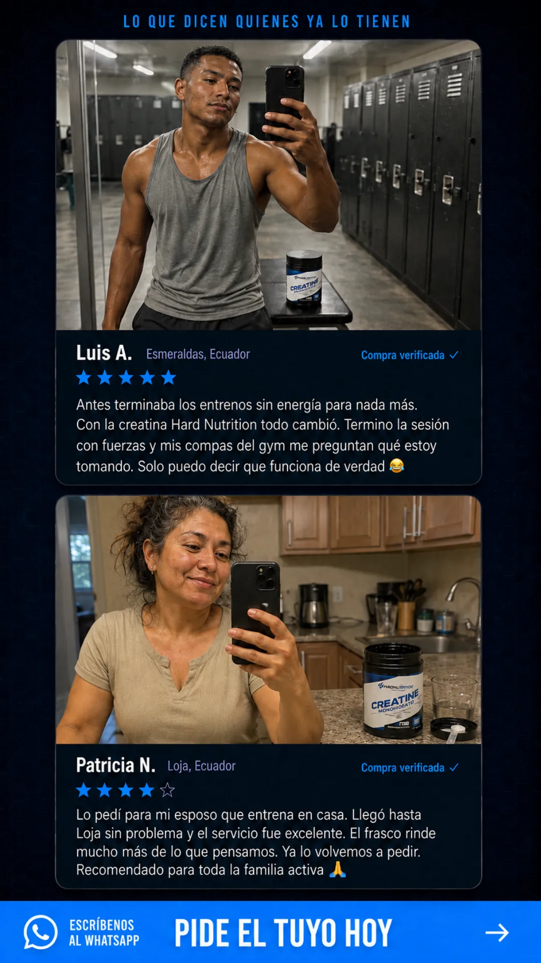 Testimonios de clientes Hard Sport Nutrition 4