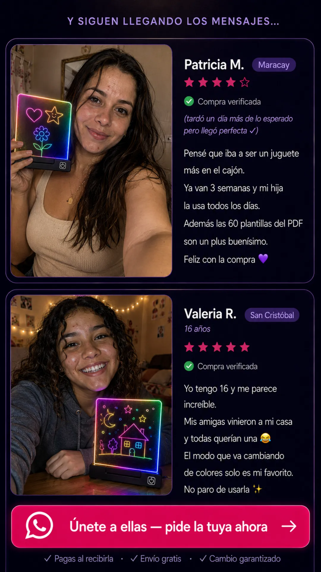 Testimonios reales de compradores de la Pizarra LED Mágica, parte 4