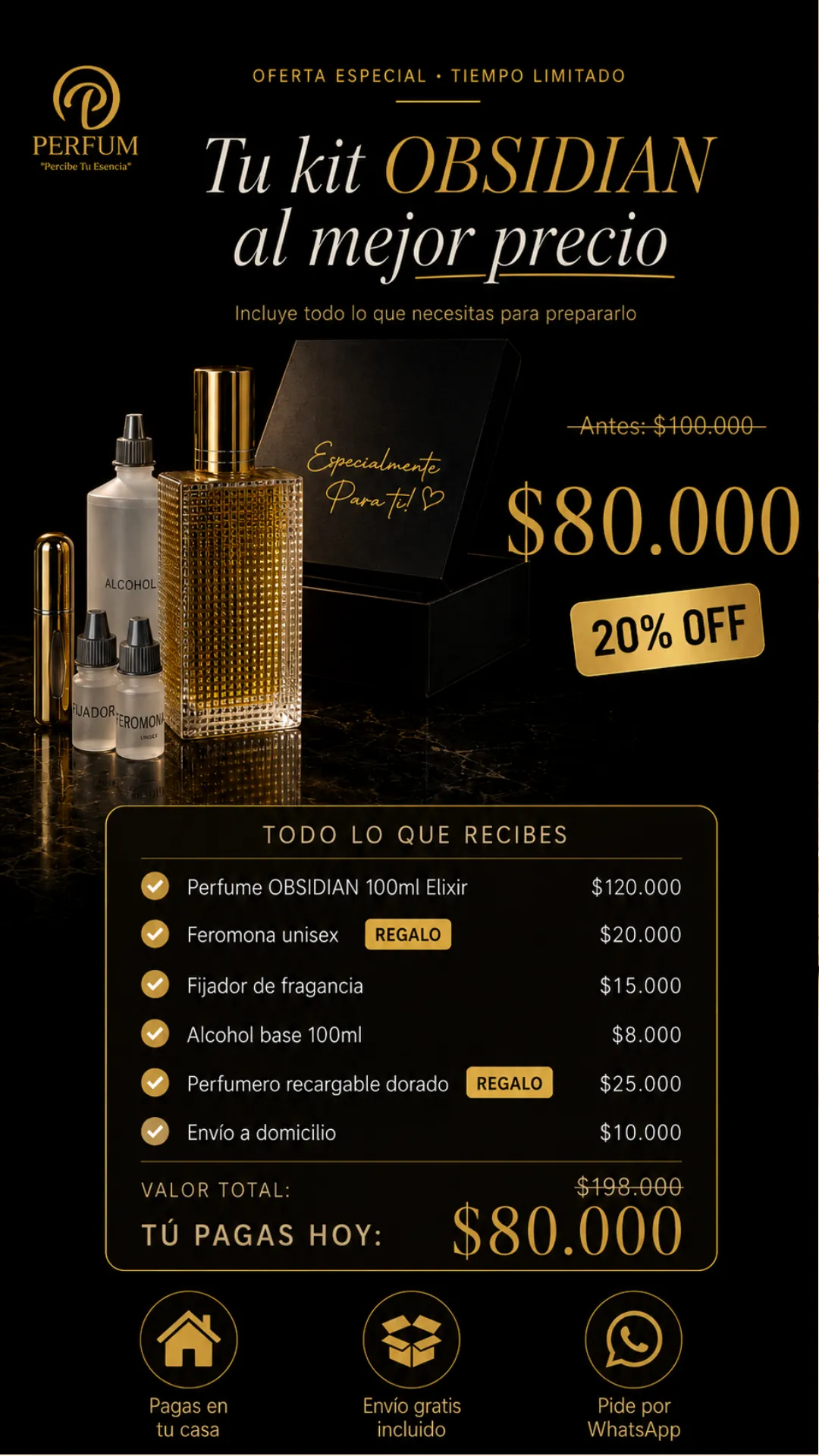 Oferta del kit OBSIDIAN por 80000 pesos