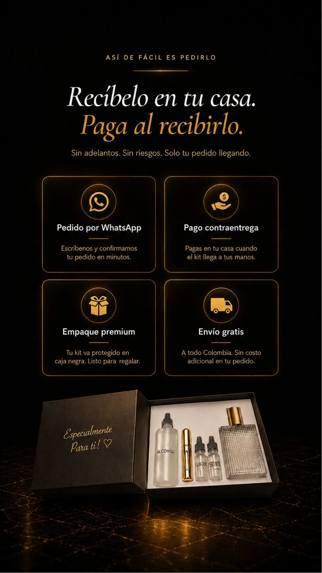 Proceso de compra por WhatsApp con pago contraentrega y envío gratis