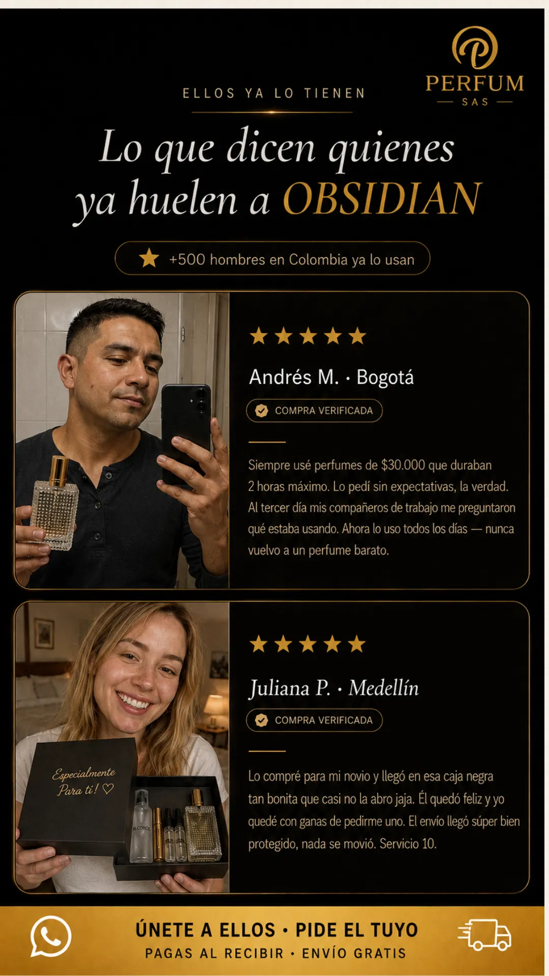 Testimonios de Andrés y Juliana sobre OBSIDIAN