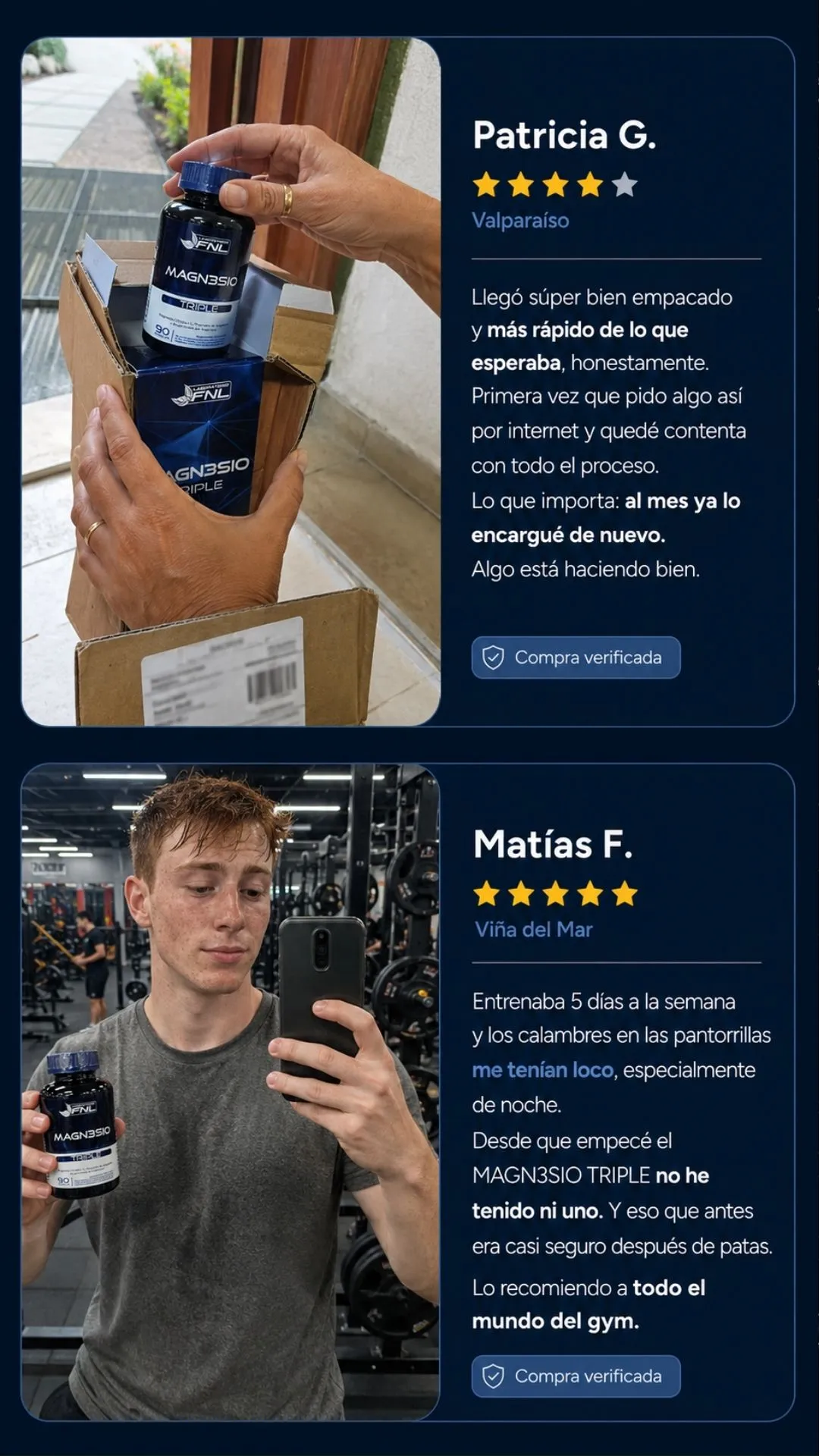 Testimonios verificados de Patricia y Matías