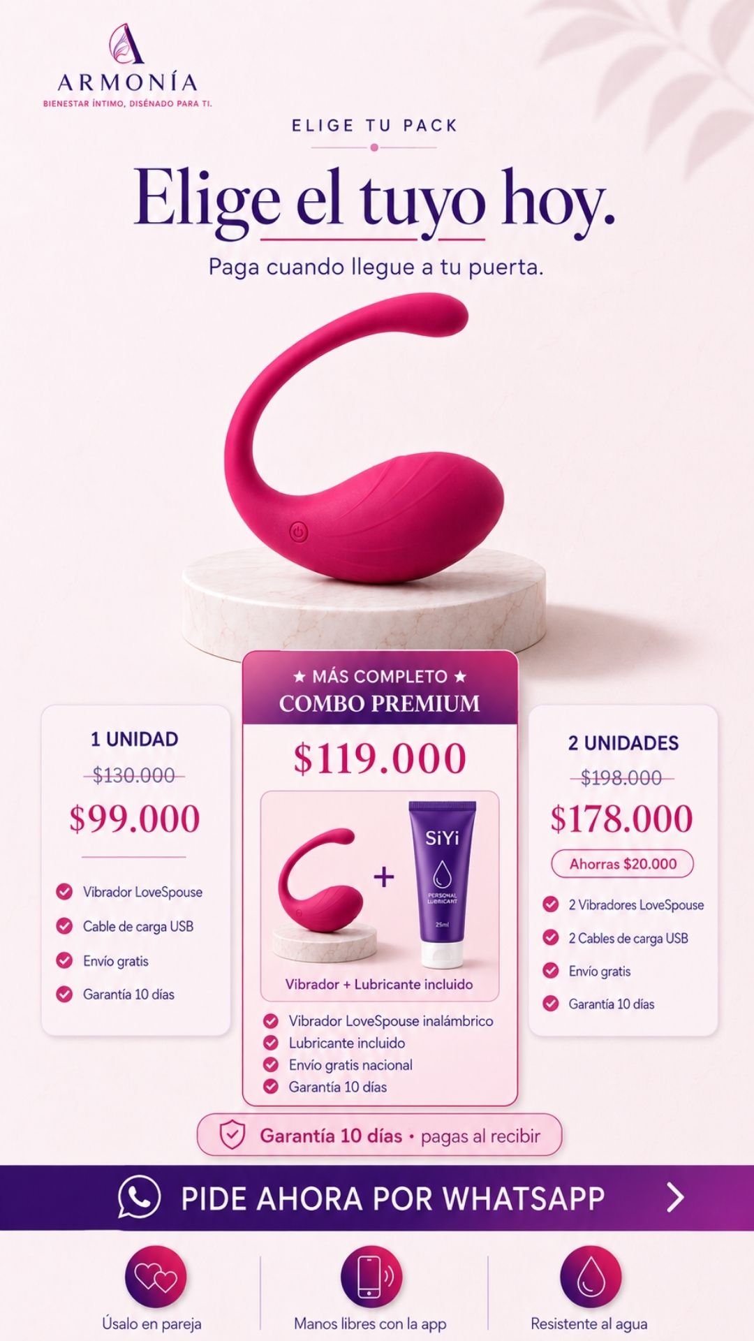 Oferta de packs, precios y beneficios