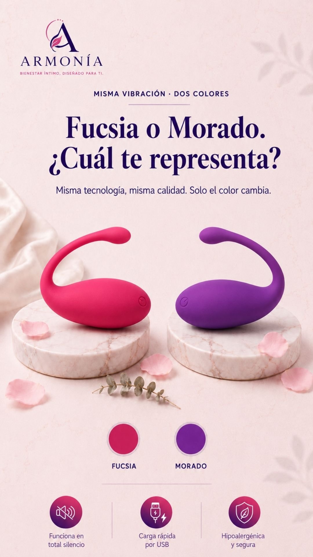 Variantes fucsia y morado